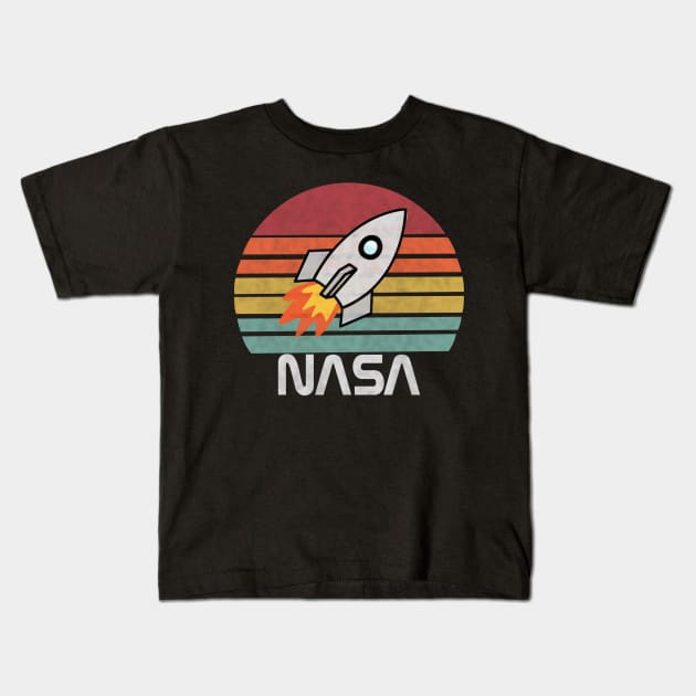 nasa vintage colors Kids T-Shirt by Abderrahmaneelh